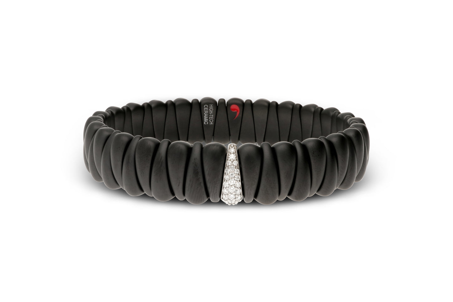 BRACCIALE ARTIGLIO EXTENSIBLE CERAMICA NERA E DIAMANTI - Tangredi Gioielleria