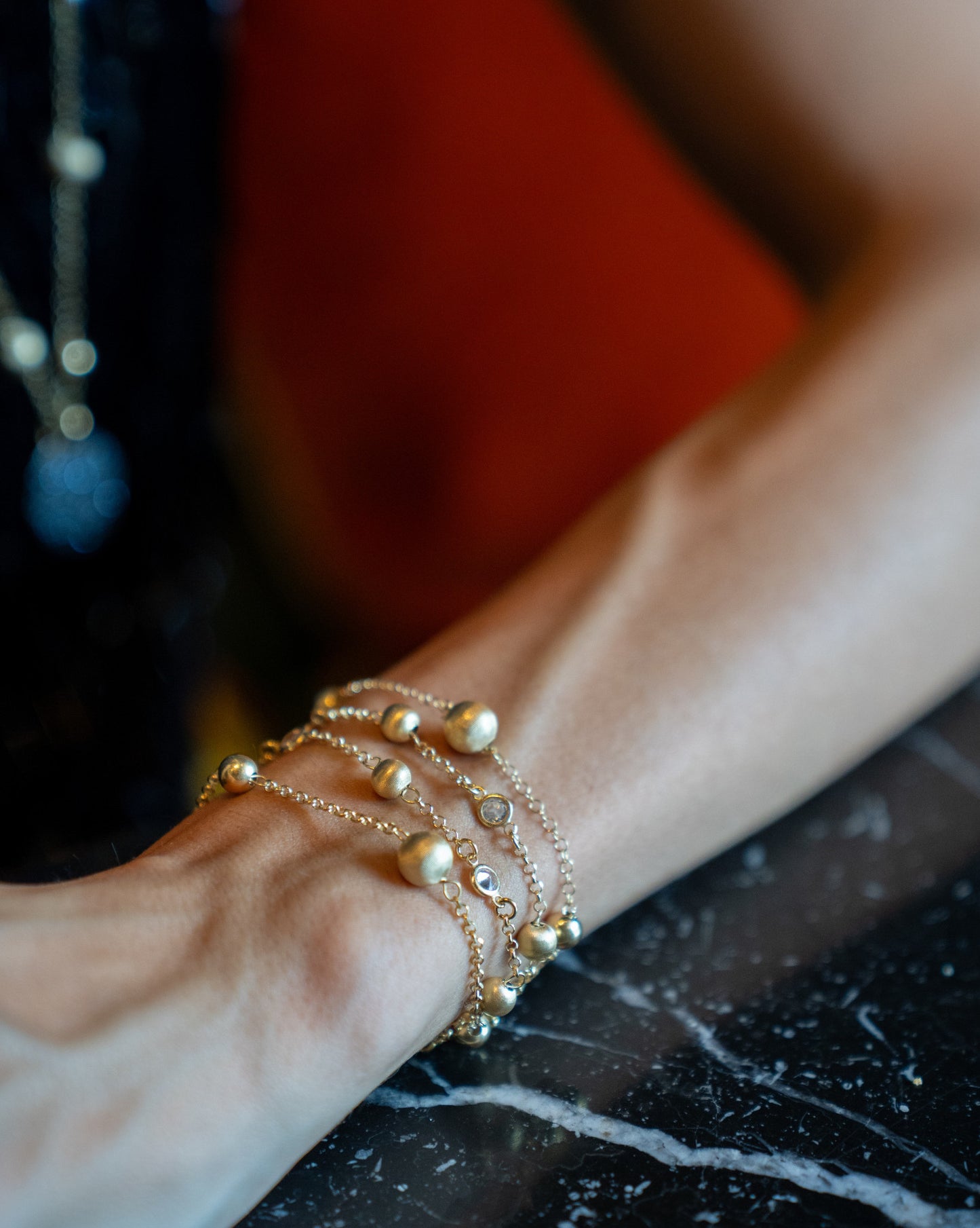 BRACCIALE BOULLE SABBIATE E ZIRCONI