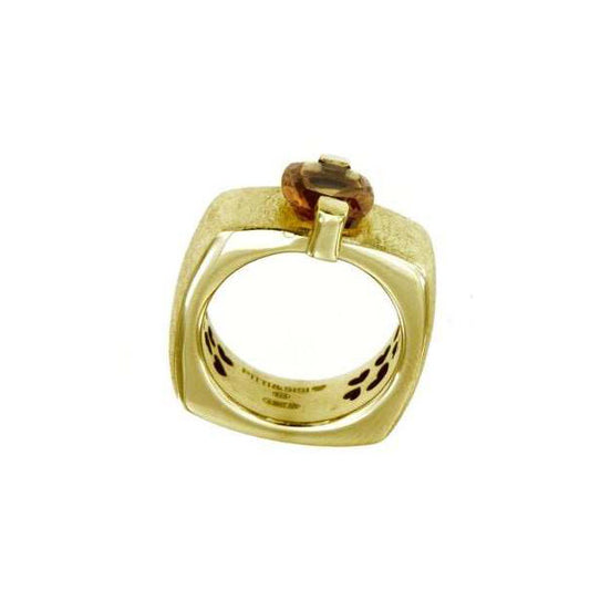 ANELLO RAINBOW QUARZO COGNAC - Tangredi Gioielleria