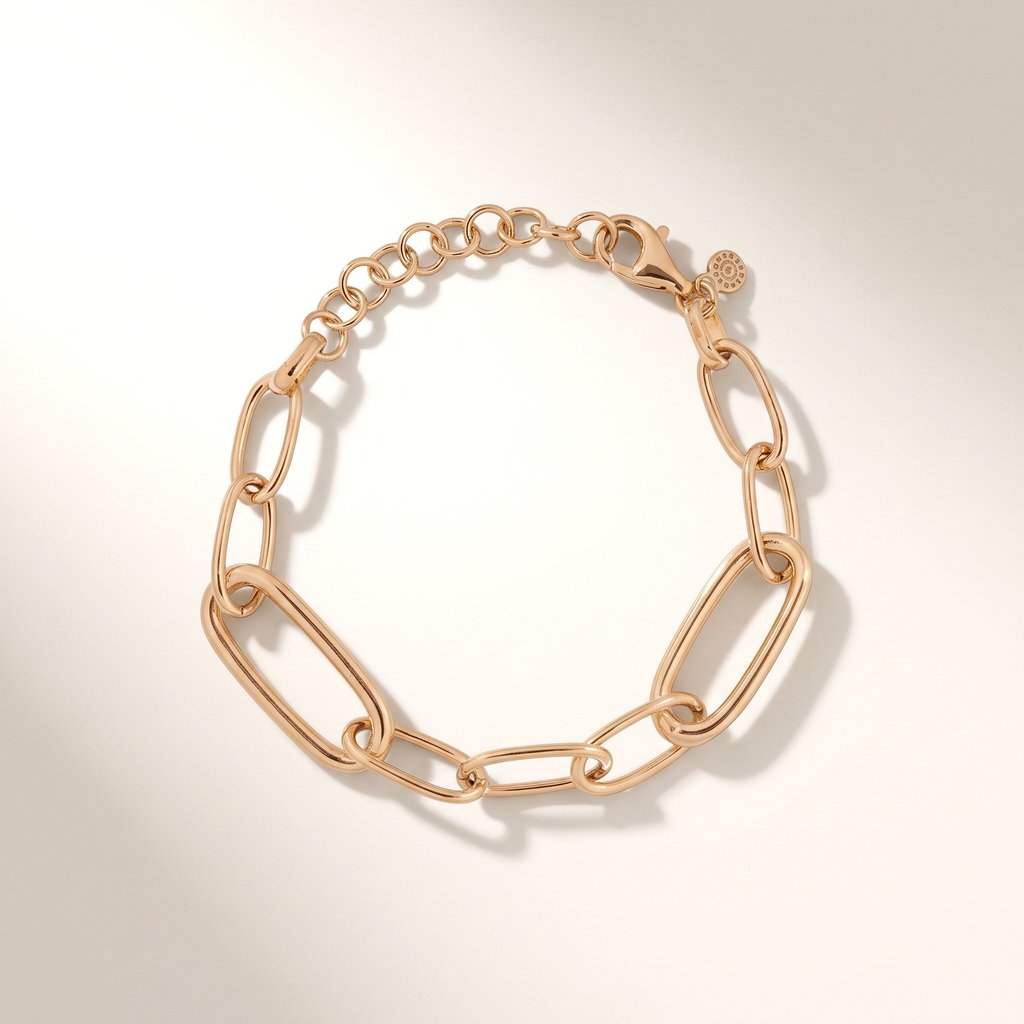 BRACCIALE LOSANGHE PICCOLE E GRANDI DORATO - Tangredi Gioielleria