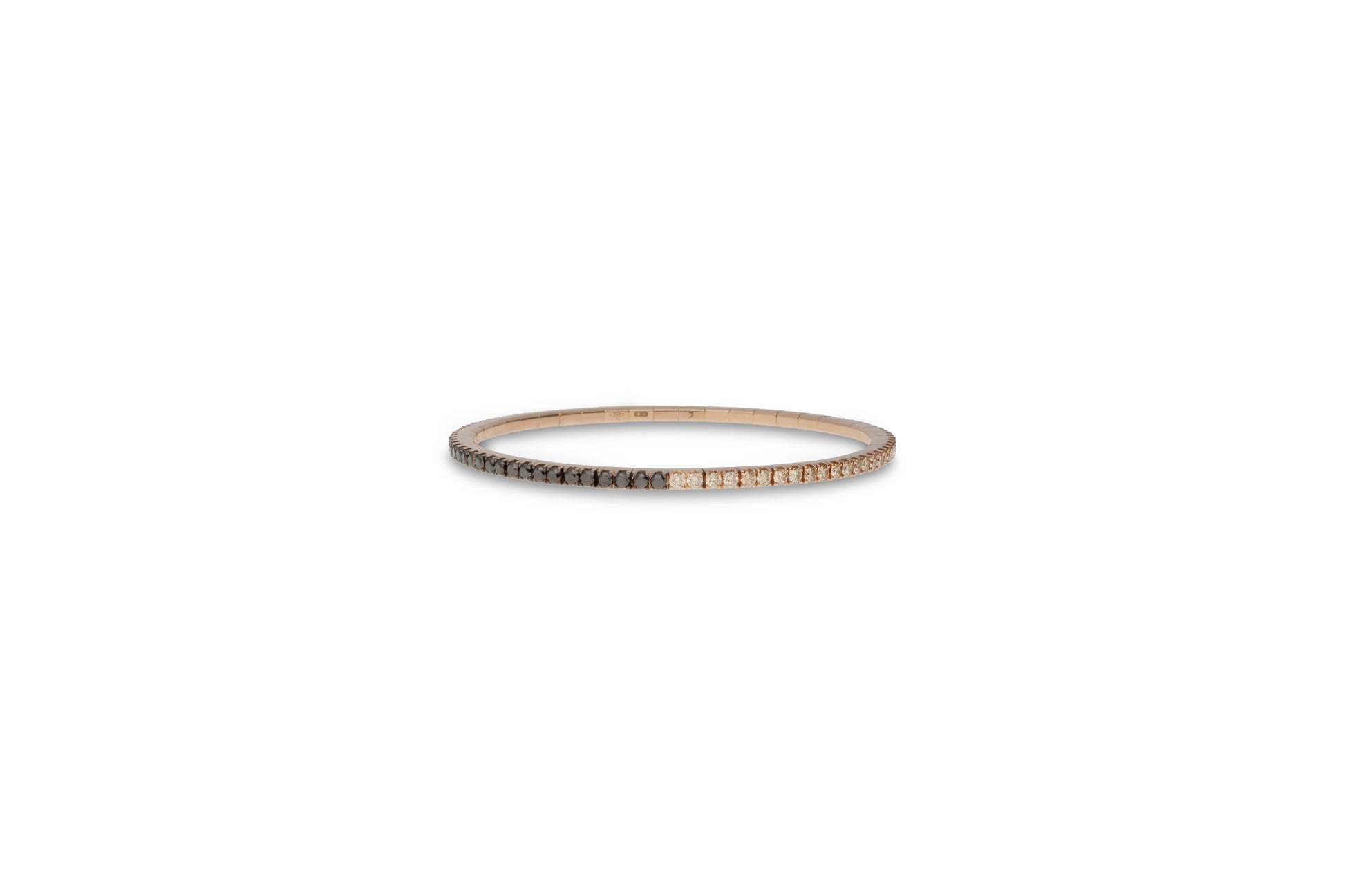 BRACCIALE TENNIS EXTENSIBLE DIAMANTI BROWN E NERI - Tangredi Gioielleria