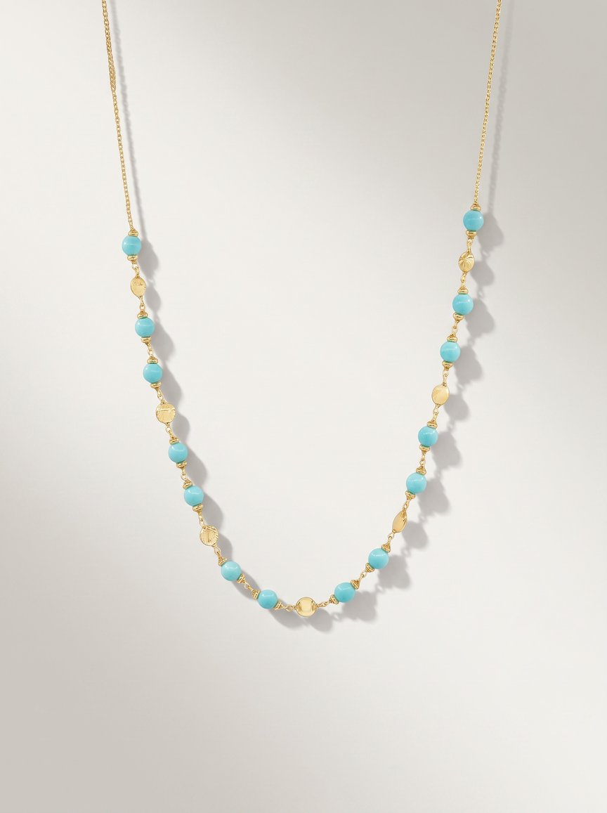 COLLANA ROSARIO TURCHESE ED EMATITE - Tangredi Gioielleria