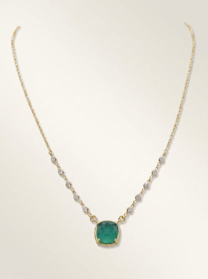 COLLANA PIETRA QUADRATA VERDE - Tangredi Gioielleria