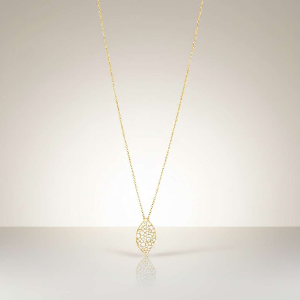 COLLANA FOGLIA PENDENTE DORATA - Tangredi Gioielleria