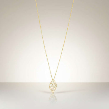COLLANA FOGLIA PENDENTE DORATA - Tangredi Gioielleria
