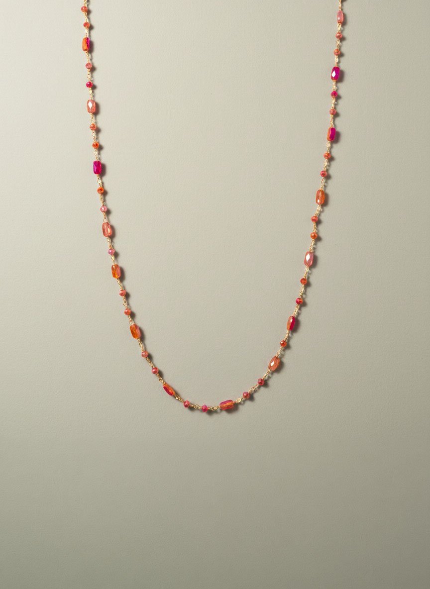 COLLANA ROSARIO BAGUETTE BORDEAUX - Tangredi Gioielleria