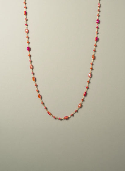 COLLANA ROSARIO BAGUETTE BORDEAUX - Tangredi Gioielleria