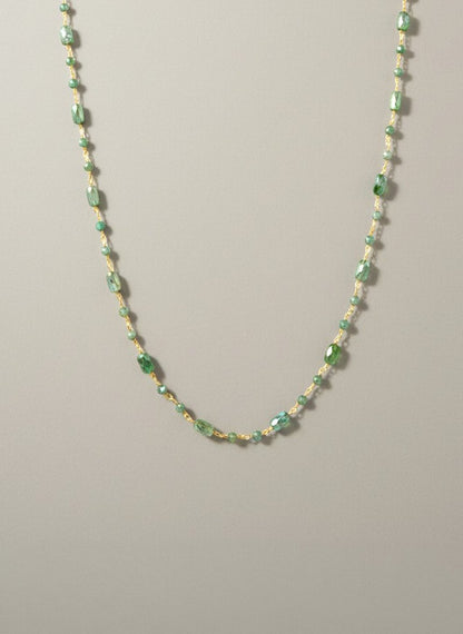 COLLANA ROSARIO BAGUETTE VERDE - Tangredi Gioielleria