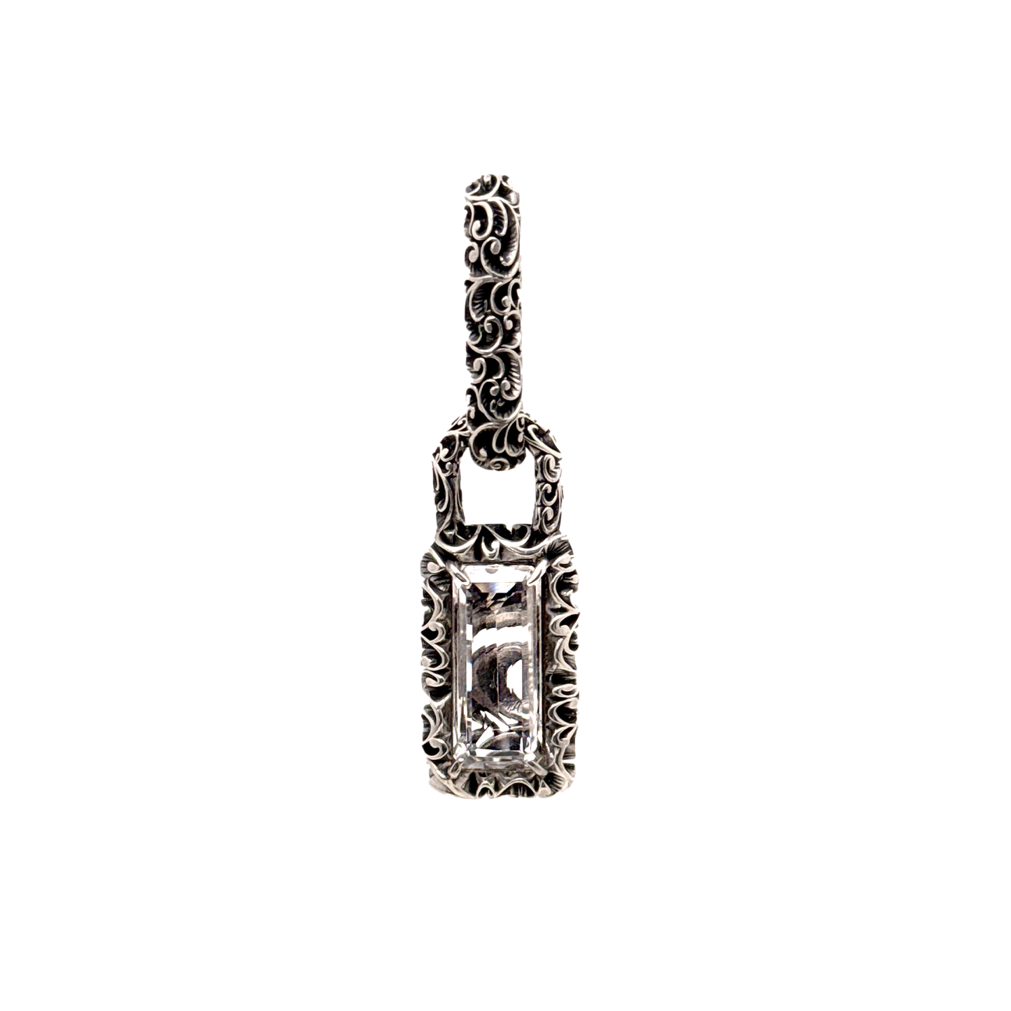 CIONDOLO IN ARGENTO CON CRISTALLO DI ROCCA