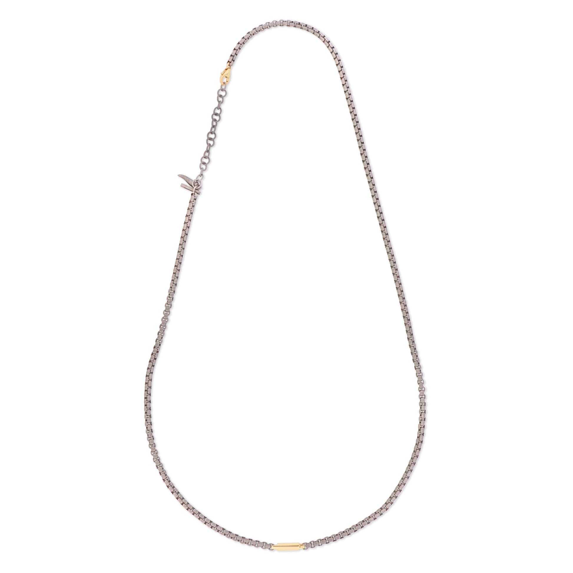 COLLANA TITANIO SCOOBY DOO CON BARRETTA E CHIUSURA ORO - Tangredi Gioielleria