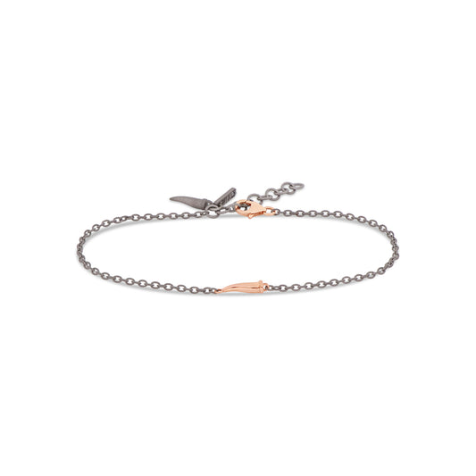 BRACCIALE TITANIO CON CORNETTO MINI ORO ROSA - Tangredi Gioielleria