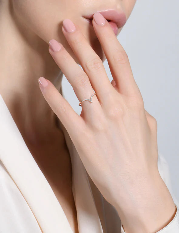 ANELLO CHEVRON ORO E DIAMANTI - Tangredi Gioielleria