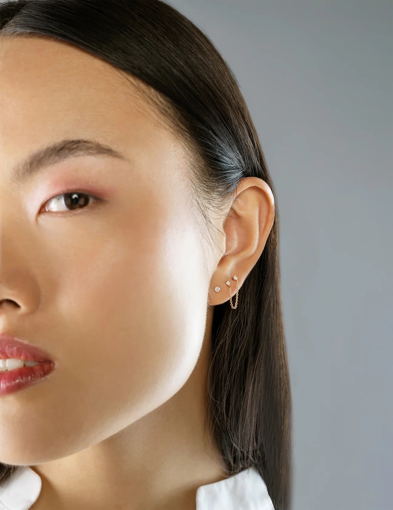 ORECCHINO TWIN ORO E DIAMANTI - Tangredi Gioielleria