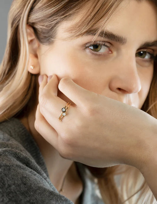 ANELLO SOLITARIO S ORO E DIAMANTE - Tangredi Gioielleria