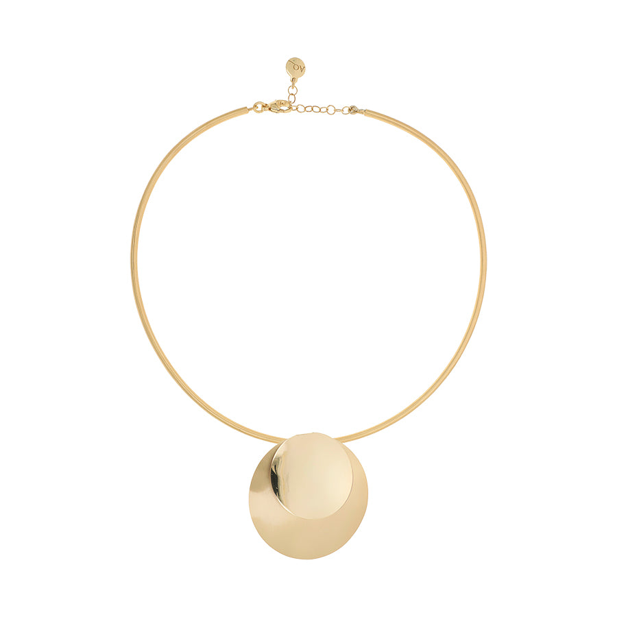 COLLANA RIGIDA NUOVA VINTAGE PENDENTE CON DOPPIA LASTRA - Tangredi Gioielleria