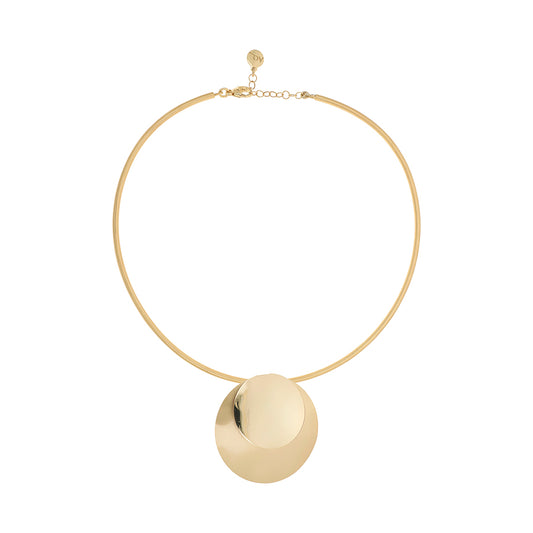 COLLANA RIGIDA NUOVA VINTAGE PENDENTE CON DOPPIA LASTRA - Tangredi Gioielleria