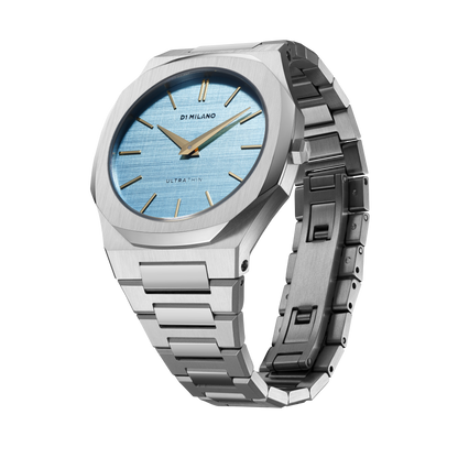 OROLOGIO ULTRA THIN DOUBLE PLATING SILVER-BLUE - Tangredi Gioielleria