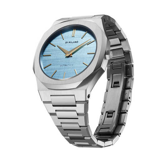 OROLOGIO ULTRA THIN DOUBLE PLATING SILVER-BLUE - Tangredi Gioielleria