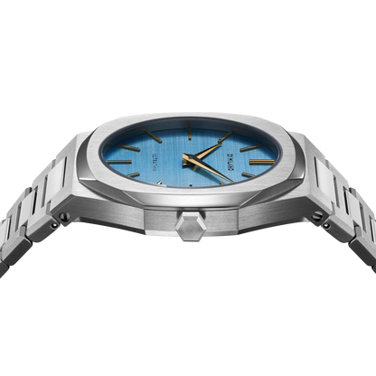 OROLOGIO ULTRA THIN DOUBLE PLATING SILVER-BLUE - Tangredi Gioielleria