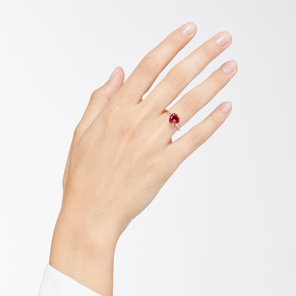 ANELLO CUORE ORO ROSA E RUBINO SINTETICO - Tangredi Gioielleria