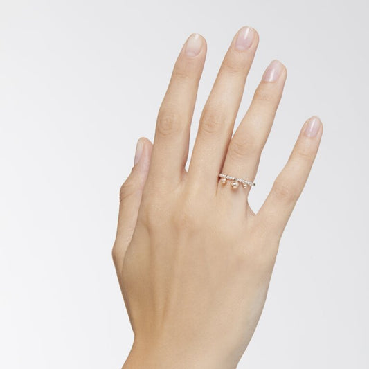 ANELLO BOLLICINE ARGENTO E ORO ROSA - Tangredi Gioielleria