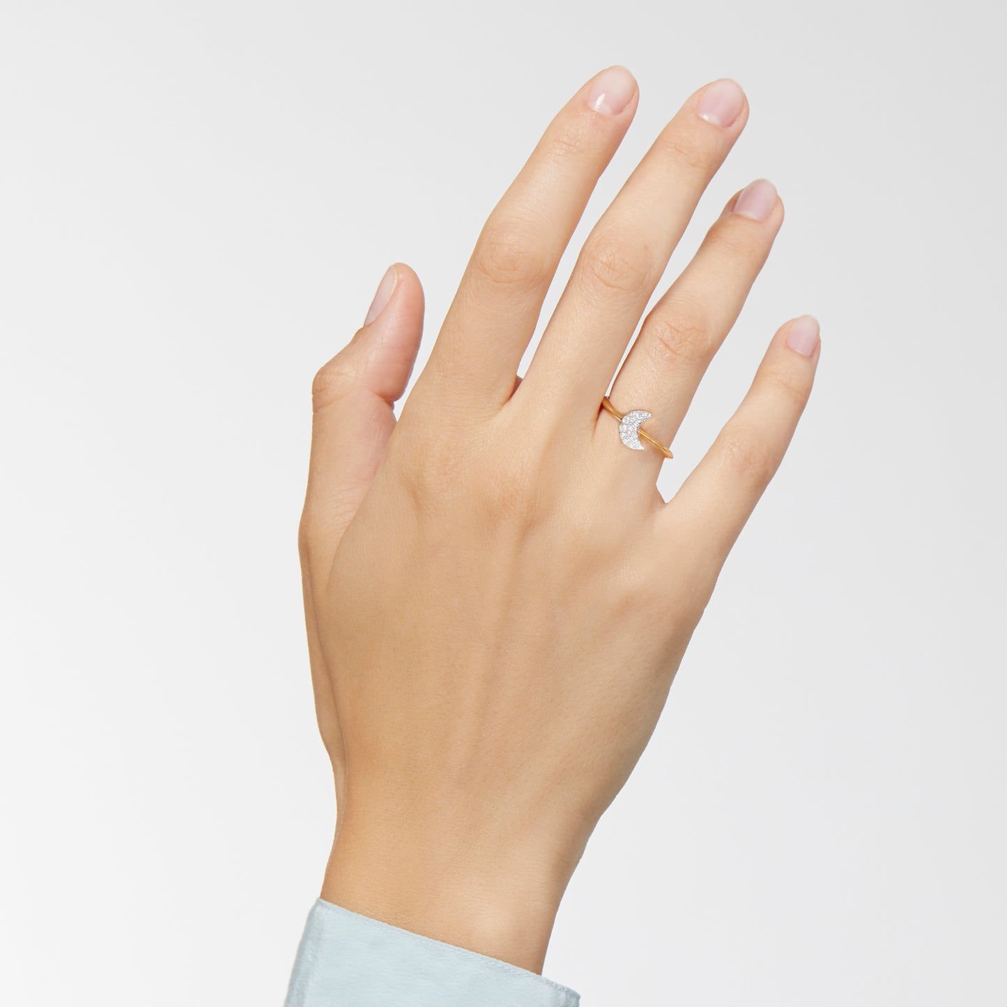 ANELLO LUNA ORO GIALLO E DIAMANTI