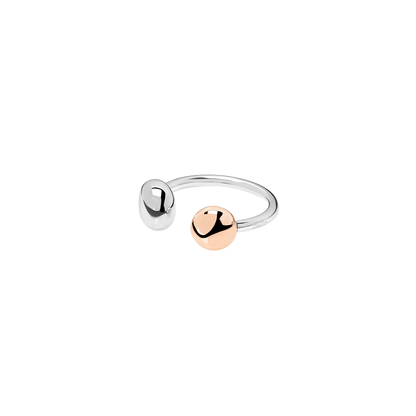 ANELLO PEPITA ARGENTO E ORO ROSA - Tangredi Gioielleria