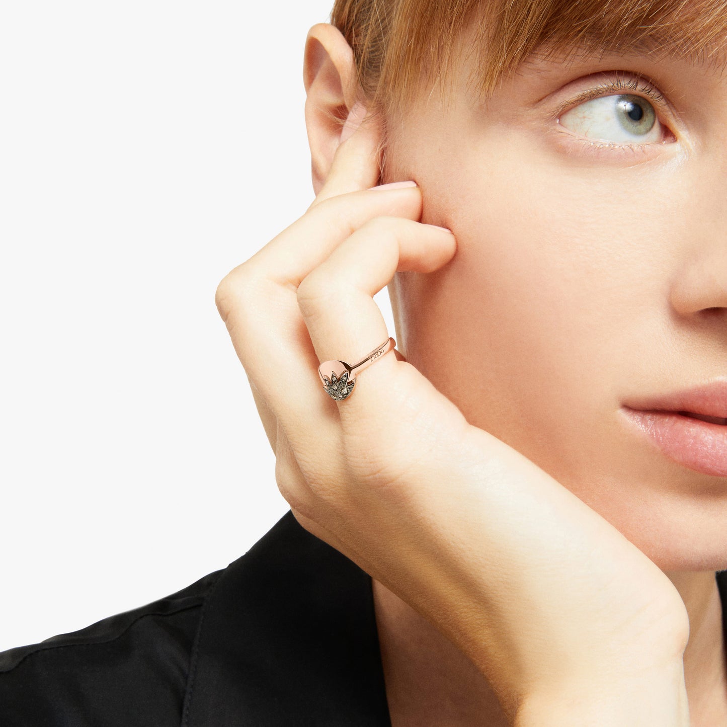 ANELLO SOLE ORO ROSA E DIAMANTI BROWN