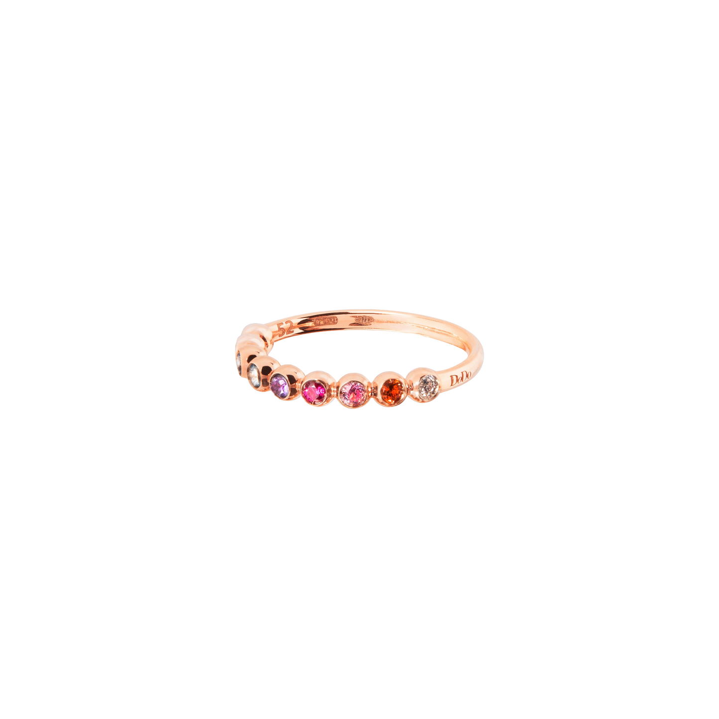 ANELLO BOLLICINE ORO ROSA E PIETRE