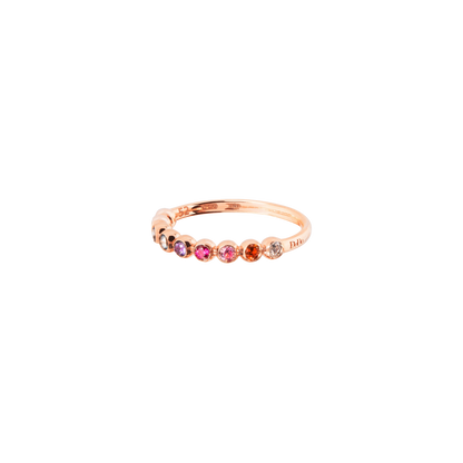 ANELLO BOLLICINE ORO ROSA E PIETRE