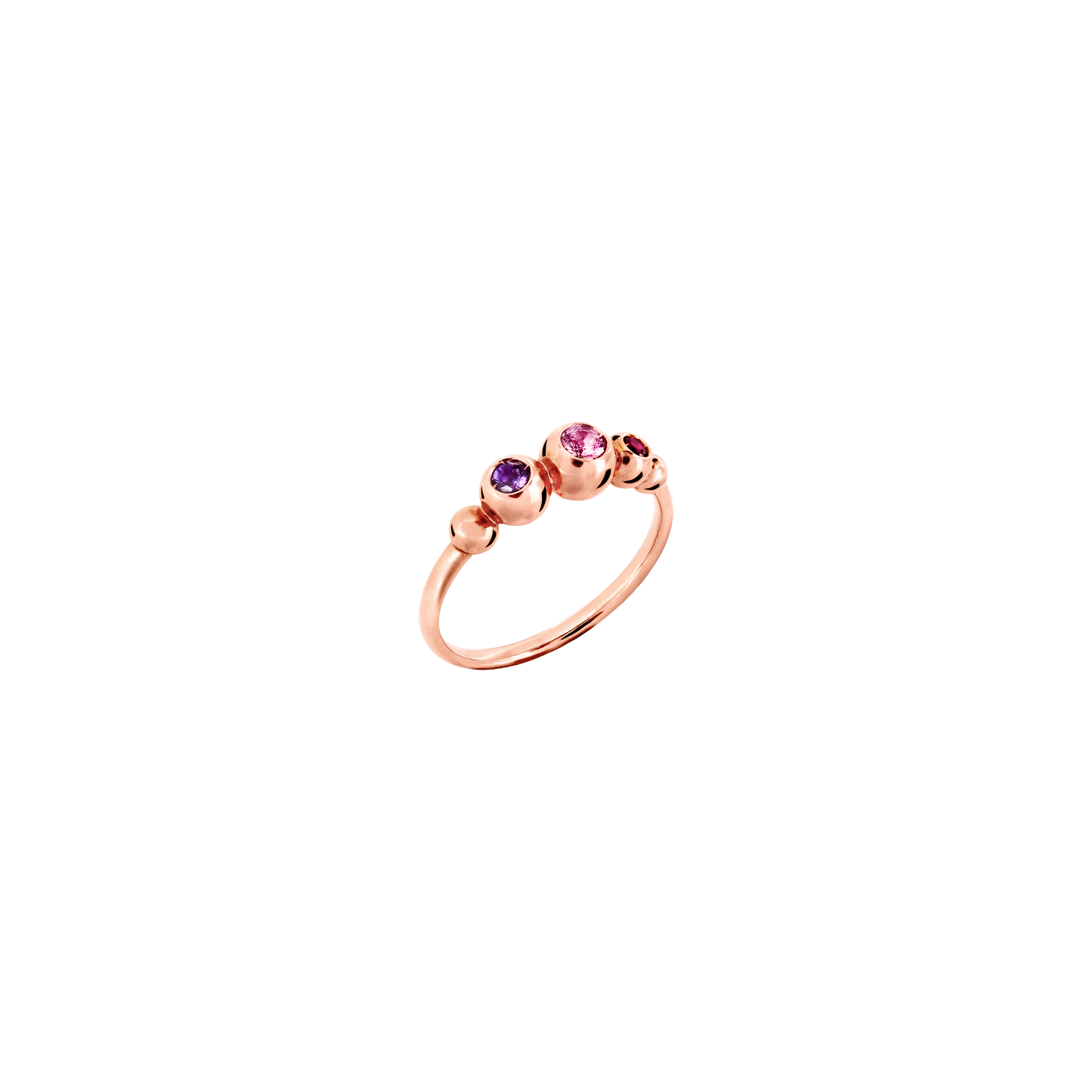 ANELLO BOLLICINE ORO ROSA E PIETRE