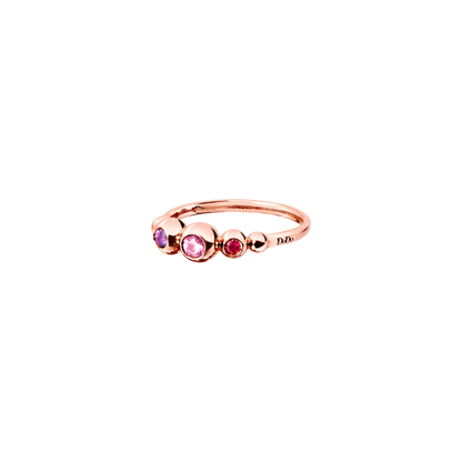 ANELLO BOLLICINE ORO ROSA E PIETRE