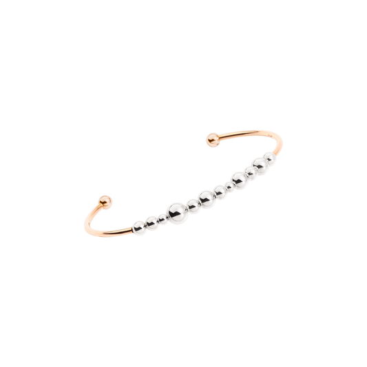 BRACCIALE CUFF BOLLICINE ORO ROSA E ARGENTO