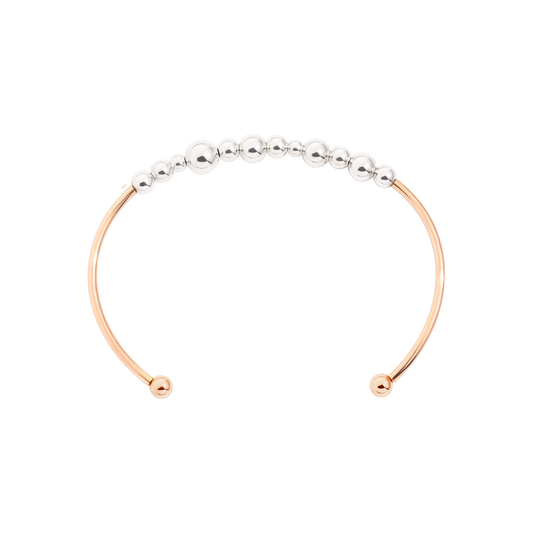 BRACCIALE CUFF BOLLICINE ORO ROSA E ARGENTO