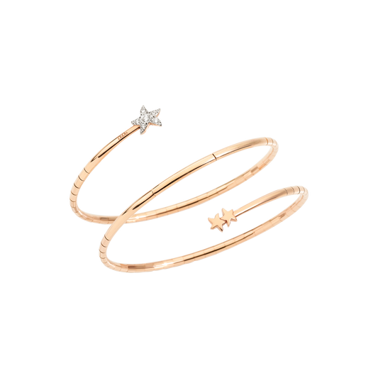 BRACCIALE A SPIRALE STELLE ORO ROSA E DIAMANTI