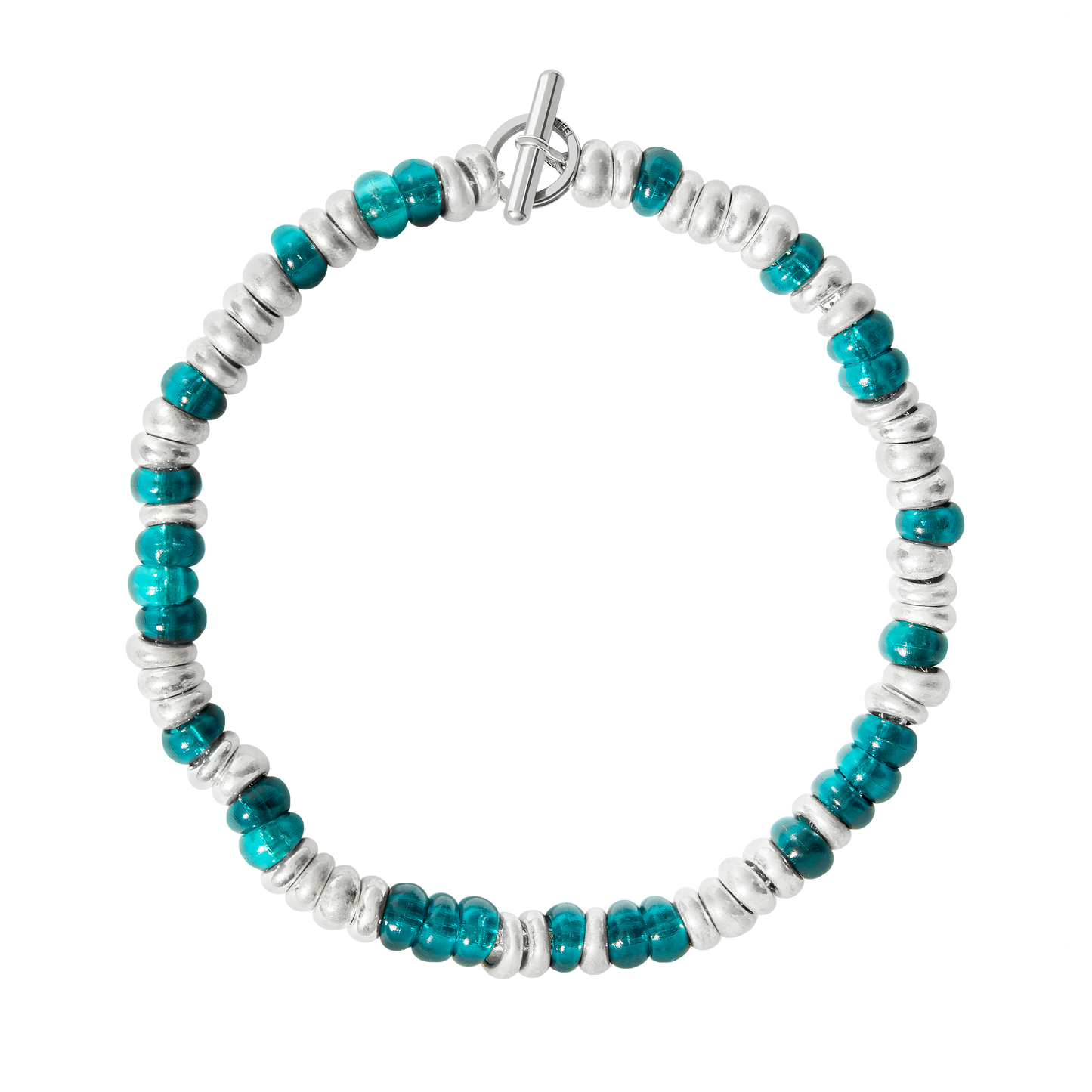 BRACCIALE RONDELLE ARGENTO E PLASTICA RICICLATA - Tangredi Gioielleria