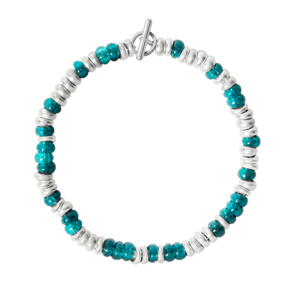 BRACCIALE RONDELLE ARGENTO E PLASTICA RICICLATA - Tangredi Gioielleria