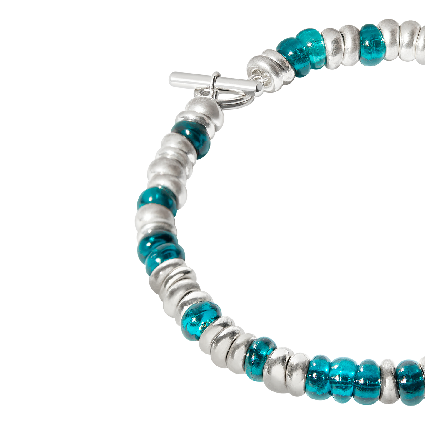 BRACCIALE RONDELLE ARGENTO E PLASTICA RICICLATA - Tangredi Gioielleria