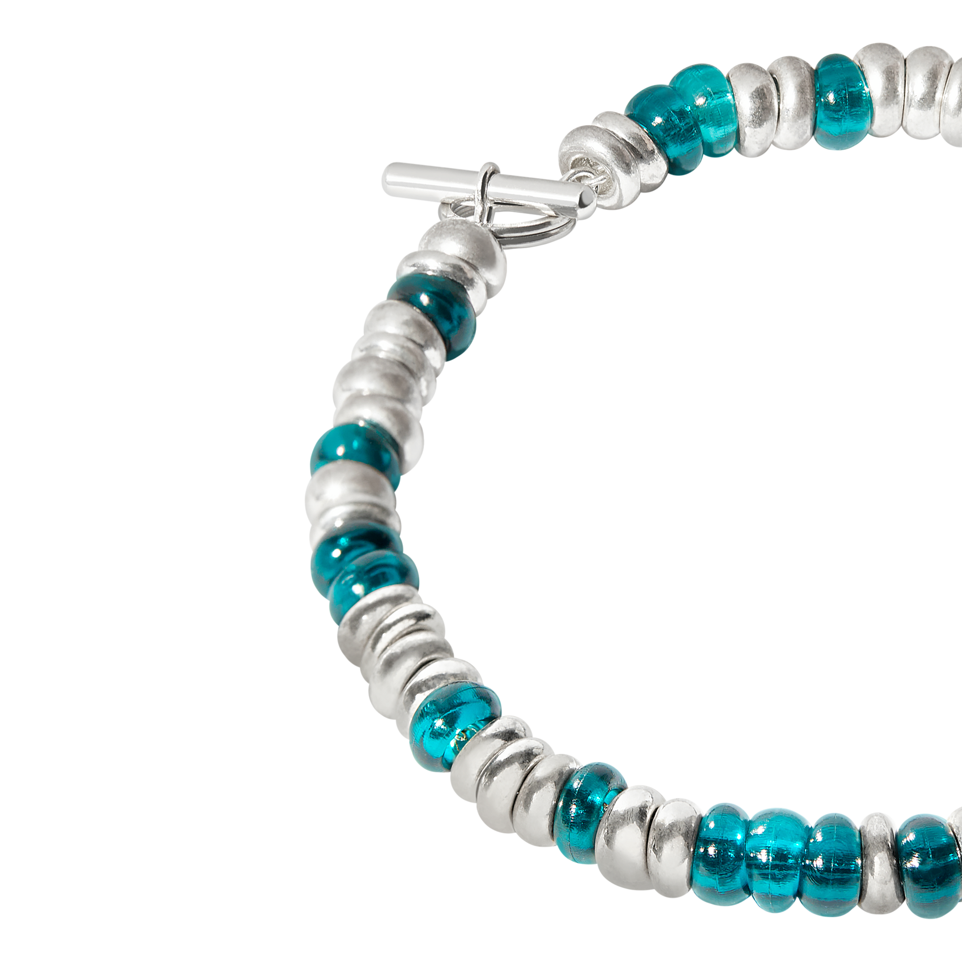 BRACCIALE RONDELLE ARGENTO E PLASTICA RICICLATA - Tangredi Gioielleria