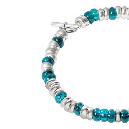 BRACCIALE RONDELLE ARGENTO E PLASTICA RICICLATA - Tangredi Gioielleria