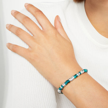 BRACCIALE RONDELLE ARGENTO E PLASTICA RICICLATA - Tangredi Gioielleria