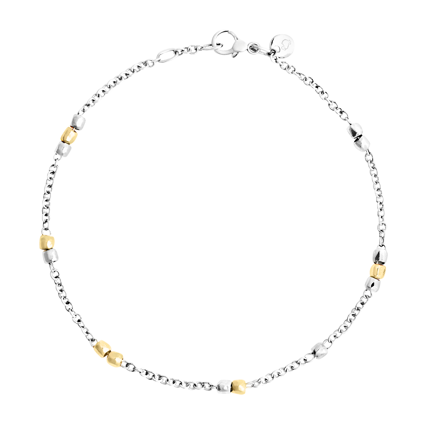 BRACCIALE MINI GRANELLI ARGENTO E ORO GIALLO - Tangredi Gioielleria