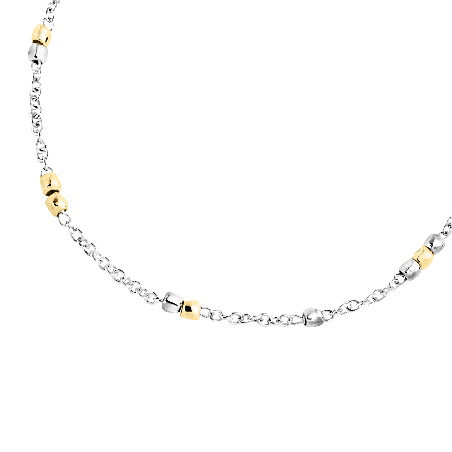 BRACCIALE MINI GRANELLI ARGENTO E ORO GIALLO - Tangredi Gioielleria