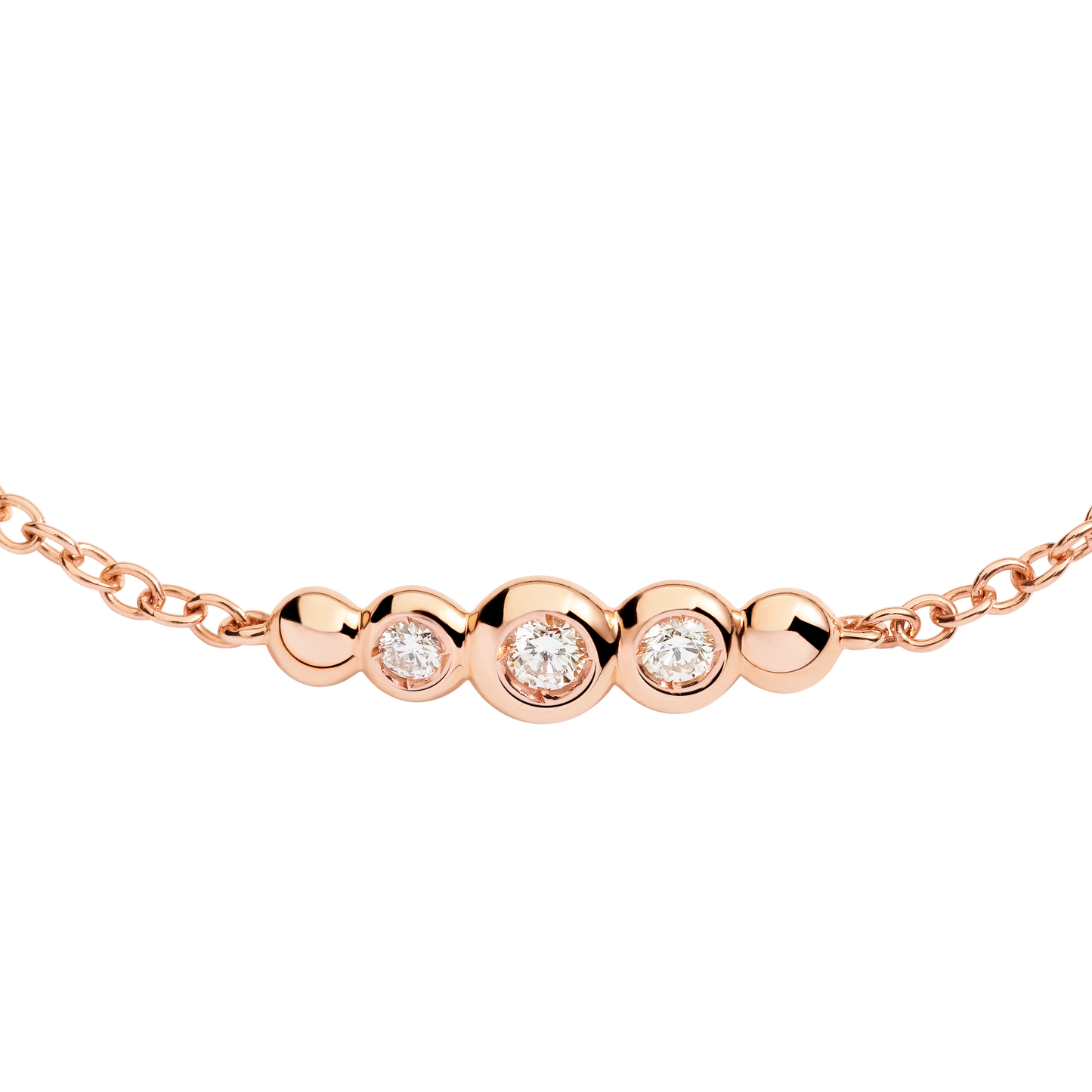 BRACCIALE BOLLICINE ORO ROSA E DIAMANTI