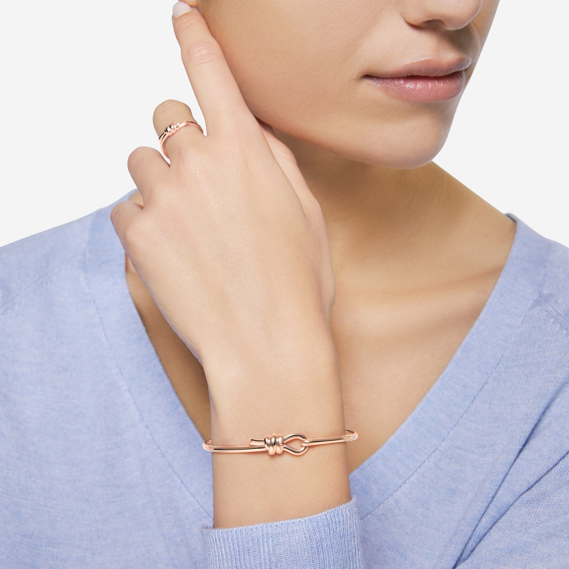 BRACCIALE BANGLE NODO ORO ROSA - Tangredi Gioielleria