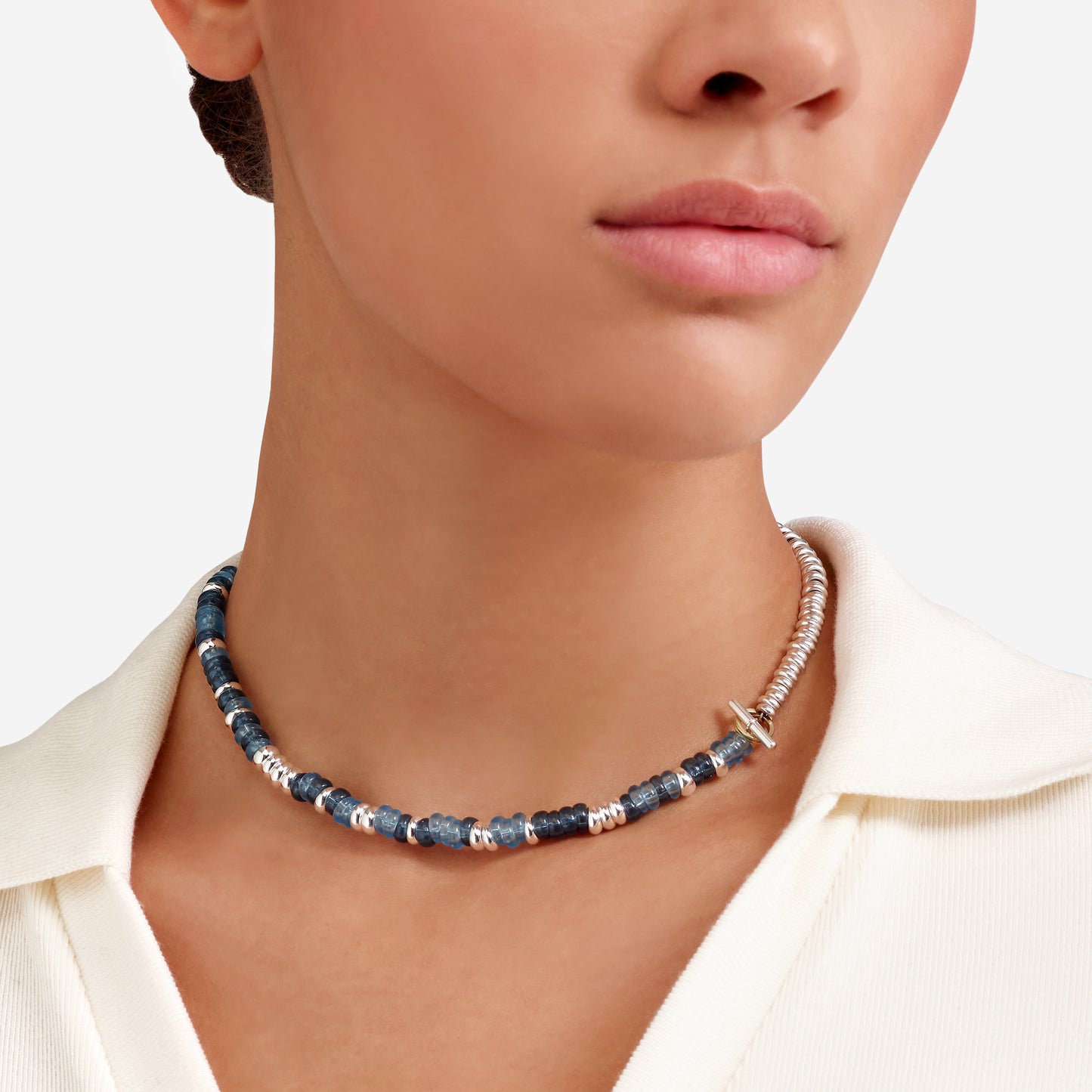 BRACCIALE RONDELLE ARGENTO E PLASTICA RICICLATA - Tangredi Gioielleria