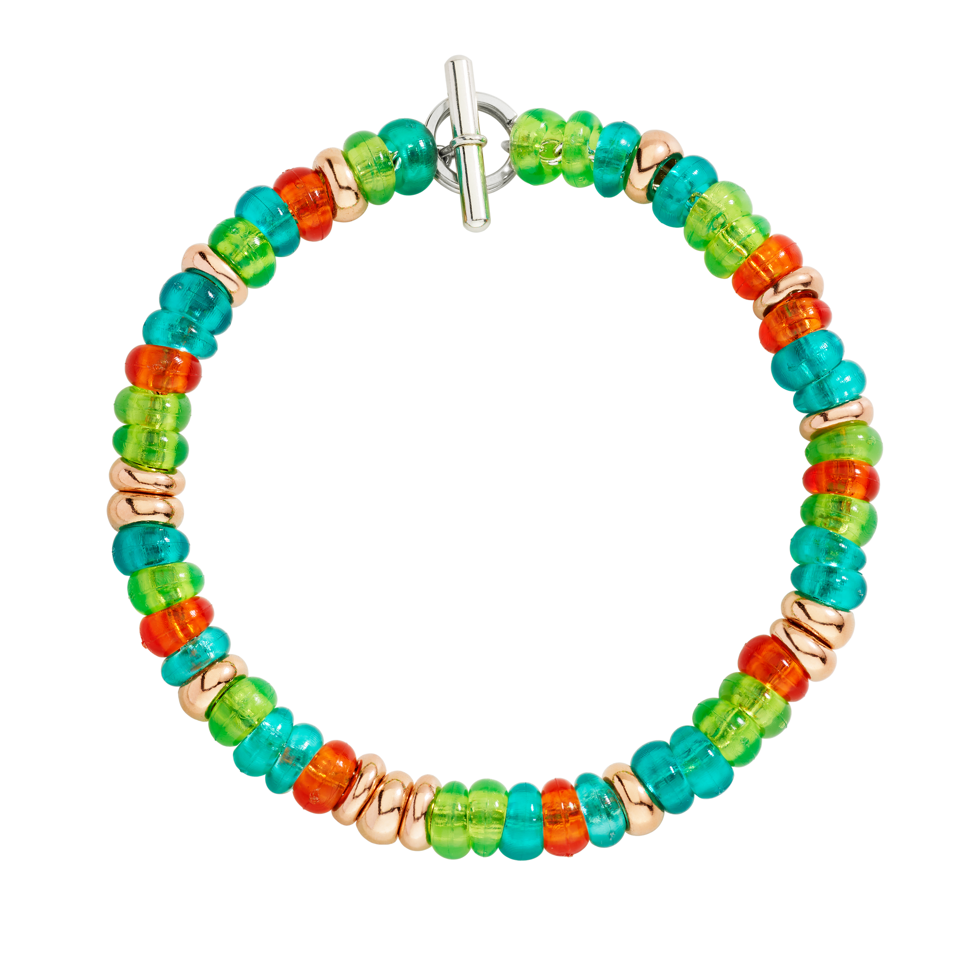 BRACCIALE RONDELLE ARGENTO E PLASTICA RICICLATA - Tangredi Gioielleria