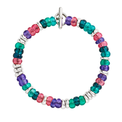 BRACCIALE RONDELLE ARGENTO E PLASTICA RICICLATA - Tangredi Gioielleria
