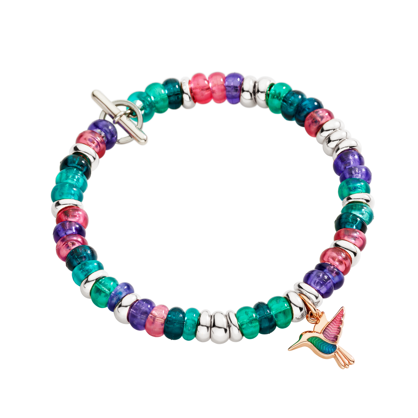 BRACCIALE RONDELLE ARGENTO E PLASTICA RICICLATA - Tangredi Gioielleria