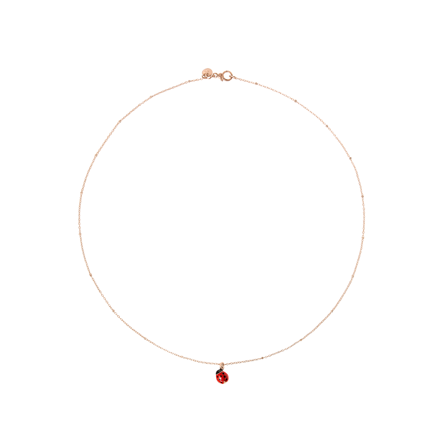 COLLANA MINI COCCINELLA ORO ROSA E SMALTO - Tangredi Gioielleria